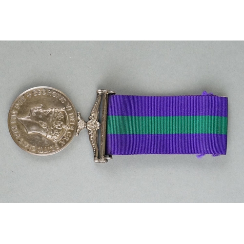 48 - A British Full Size GSM General Service Medal With Malaya Clasp, Named And Issued To No.22189589 PTE... 