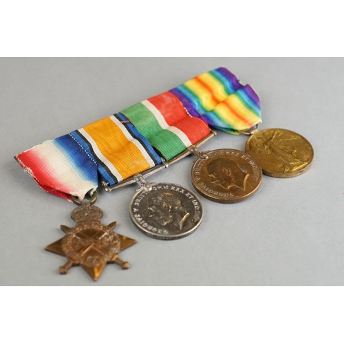 58 - A British World War One Full Size Medal Group Of Four To Include The 1914-1918 British Was Medal, Th... 