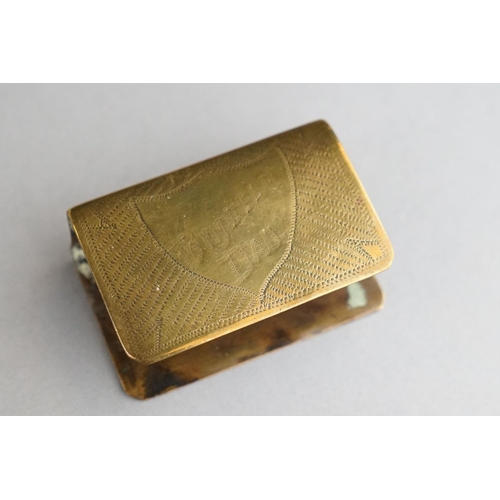 62 - Two World War One Brass Trench Art Matchbox holders to include A Royal Engineers And A Great War Exa... 