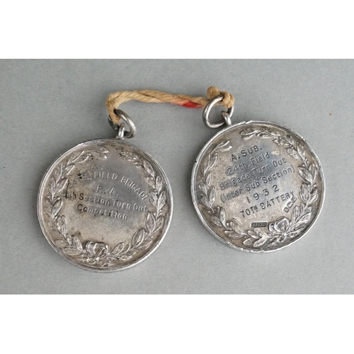 82 - Two Fully Hallmarked Sterling Silver Medals Named And Awarded To SGT. S. ALLWOOD Of The Royal Artill... 