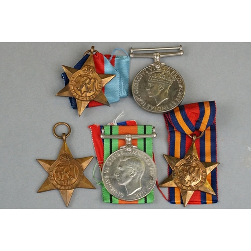 127 - Two British Military Full Size Medal Groups Issued To Brother, The First Group Comprising Of The 193... 