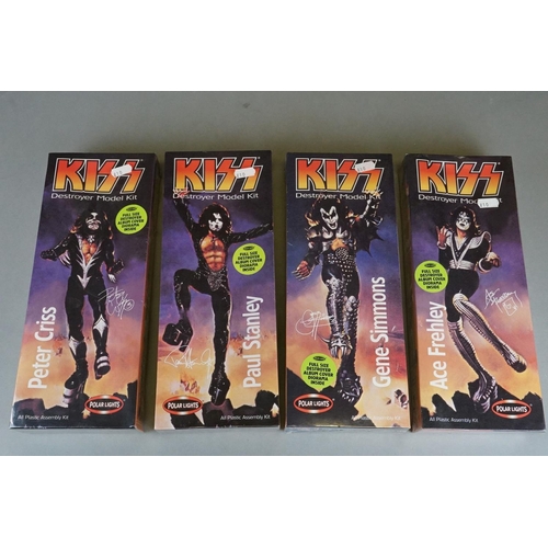 276 - Music Memorabilia - KISS set of 4 Polar Lights assembly kits featuring Ace Frehley, Gene Simmons, Pa... 