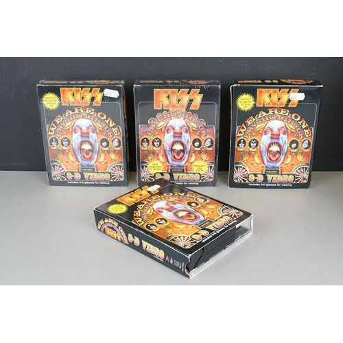 277 - Music Memorabilia - KISS four 'We Are One' Psycho Circus 3-D video VHS tape / CD sets two with shrin... 