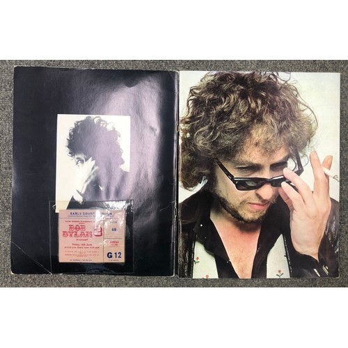 74A - Music Memorabilia - Bob Dylan 1978 souvenir concert programme with Earls Court ticket taped to insid... 