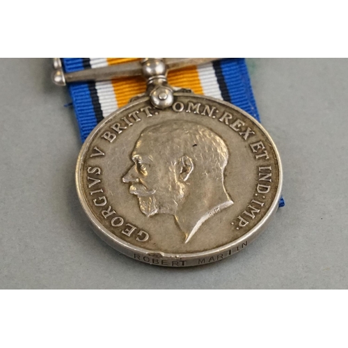 105A - A Full Size British World War One Medal Pair To Include The 1914-1918 British War Medal And The Merc... 