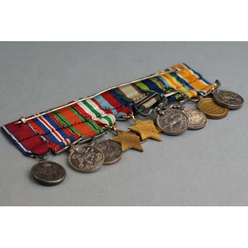 115A - A Miniature World War One And World War Two Medal Group Of Nine Medals To Include The Great War Of C... 