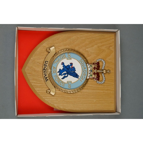 146 - A Collection Of Six Boxed Royal Air Force Shield Wall Plaques To Include RAF Stanley, RAF 30 Squadro... 