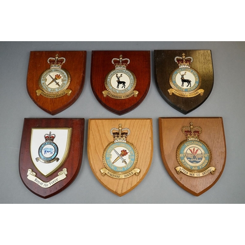 147 - A Collection Of Six Royal Air Force Shield Wall Plaques To Include RAF 617 Squadron, RAF Operational... 