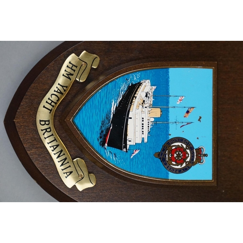 148 - A Collection Of Six Royal Navy Shield Wall Plaques To Include HMS Seahawk, HMS Heron, HM Yacht Brita... 