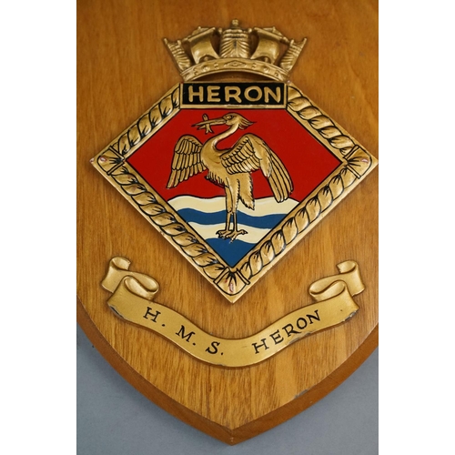 148 - A Collection Of Six Royal Navy Shield Wall Plaques To Include HMS Seahawk, HMS Heron, HM Yacht Brita... 