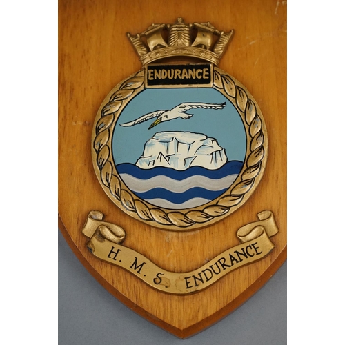 148 - A Collection Of Six Royal Navy Shield Wall Plaques To Include HMS Seahawk, HMS Heron, HM Yacht Brita... 