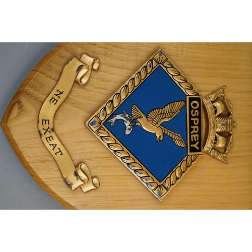 148 - A Collection Of Six Royal Navy Shield Wall Plaques To Include HMS Seahawk, HMS Heron, HM Yacht Brita... 