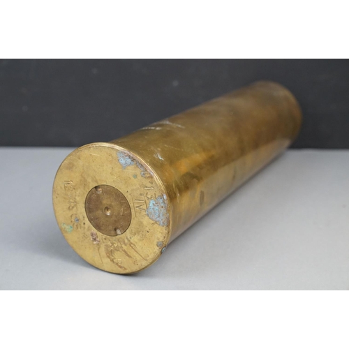 150 - A Brass Artillery Shell Engraved Riding House Department Of His Majestys Ordnance Presented To Sgt. ... 