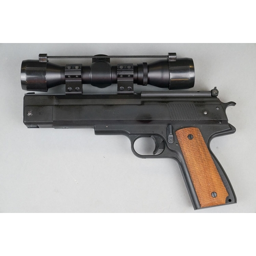 156 - A H. Weihrauch Sportwaffenfabrik, Mellrichstadt German Made HW 45 CAL .22 / 5.5mm Air Pistol With Sc... 