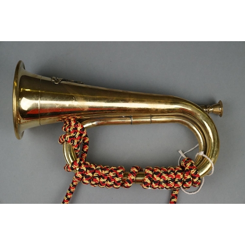 157 - A Brass Military Bugle Badged To The Royal Artillery Regiment.