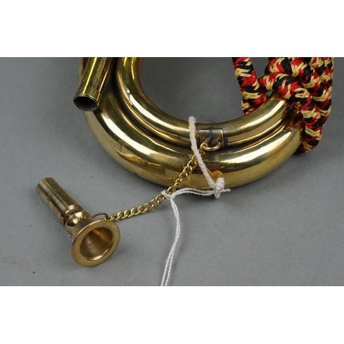 157 - A Brass Military Bugle Badged To The Royal Artillery Regiment.