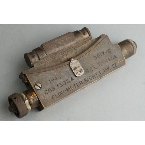 158 - A World War Two Mk IV Clinometer Sight C. 3617-C COS.330G.A., Dated 1943 And Marked With The Broad A... 