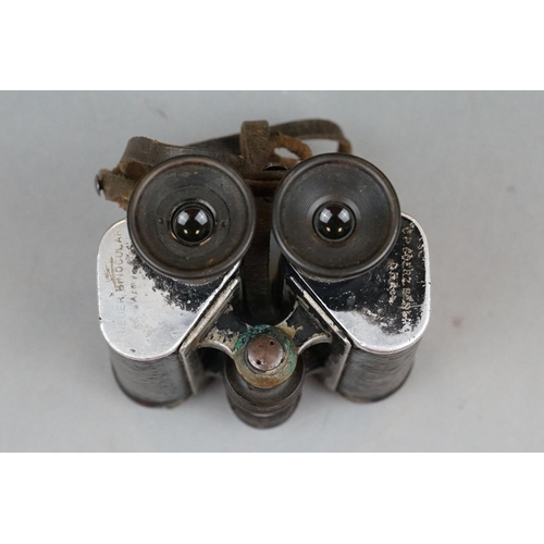 160 - A Cased Pair Of Early German Military Binoculars, Marked C.P. Goerz, Berlin, D.R.G.M.