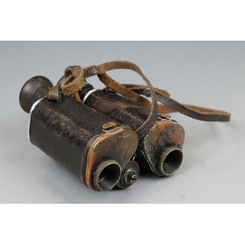 160 - A Cased Pair Of Early German Military Binoculars, Marked C.P. Goerz, Berlin, D.R.G.M.