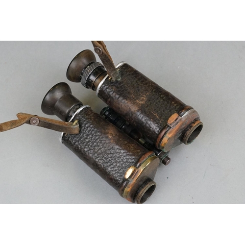 160 - A Cased Pair Of Early German Military Binoculars, Marked C.P. Goerz, Berlin, D.R.G.M.