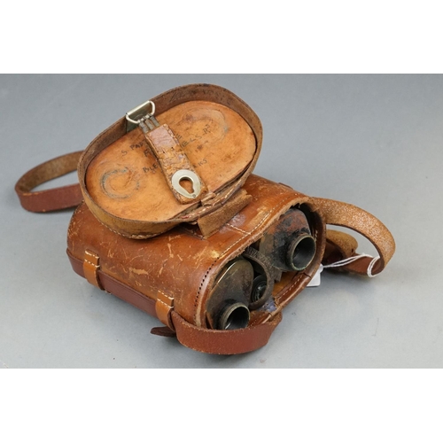 160 - A Cased Pair Of Early German Military Binoculars, Marked C.P. Goerz, Berlin, D.R.G.M.