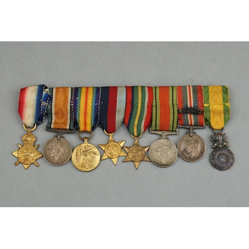 170A - A British Miniature World War One And World War Two Medal Group Of Eight Medals To Include The 1914 ... 