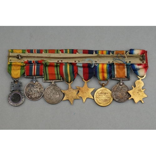 170A - A British Miniature World War One And World War Two Medal Group Of Eight Medals To Include The 1914 ... 