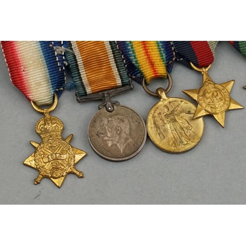 170A - A British Miniature World War One And World War Two Medal Group Of Eight Medals To Include The 1914 ... 