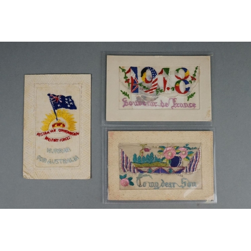 172 - A Collection Of Eleven World War One / WW1 Silk Patriotic Postcards To Include A Australian Commonwe... 