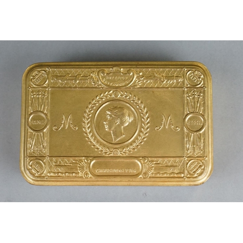 174 - A British World War One / WW1 1914 Princess Mary Christmas Gift Fund Brass Box.