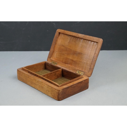 253 - A Wooden Cigarette Box With Carved Lid Badged To The Queen Victoria's Own Madras Sappers And Miners ... 