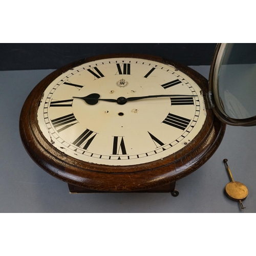 361 - A British World War Two Royal Air Force / R.A.F. Wall Clock, RAF Logo With Kings Crown To Enamel Dia... 