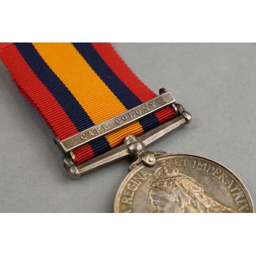 60A - A Full Size Boer War Queens South Africa Medal With Cape Colony Clasp Correctly Named And Issued To ... 