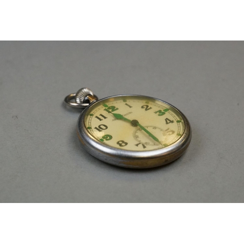 177 - A British Military Issued Jaeger LeCoultre G.S.T.P. Swiss Made Pocket Watch, Marked To Verso G.S.T.P... 