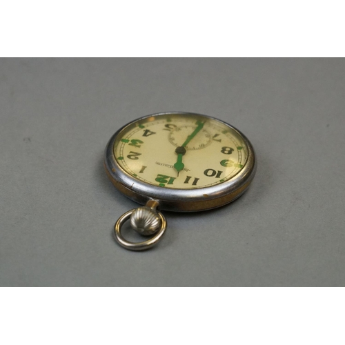 177 - A British Military Issued Jaeger LeCoultre G.S.T.P. Swiss Made Pocket Watch, Marked To Verso G.S.T.P... 