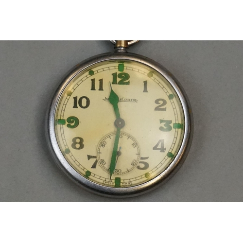 177 - A British Military Issued Jaeger LeCoultre G.S.T.P. Swiss Made Pocket Watch, Marked To Verso G.S.T.P... 