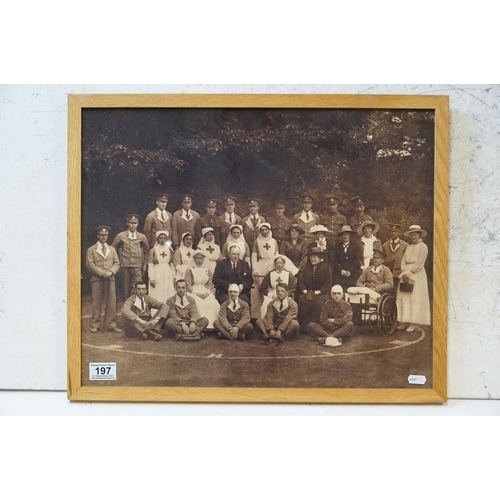 197 - A Large World War One Framed And Glazed Group Photographs Of Wounded Soldiers From Various British R... 