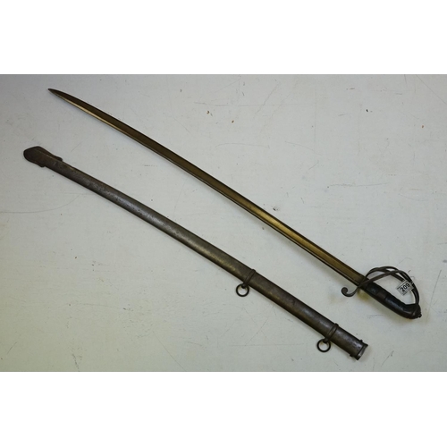 209 - A British 19th Century Military Cavalry Sword, Blade Length Is Approx 89.5cm With An Overall Length ... 