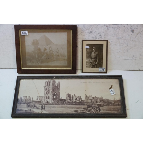 222 - A Collection Of Three World War One Framed And Glazed Pictures To Include A Portrait Of A Officer, A... 