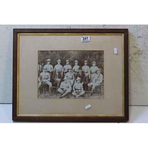 247 - A Framed And Glazed Boer War Era Military Regimental Group Photograph, Measures Approx 49cm x 39cm.