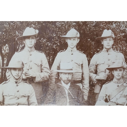 247 - A Framed And Glazed Boer War Era Military Regimental Group Photograph, Measures Approx 49cm x 39cm.