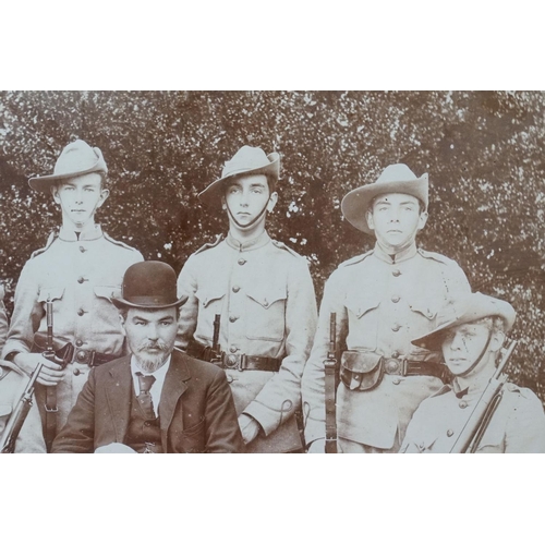 247 - A Framed And Glazed Boer War Era Military Regimental Group Photograph, Measures Approx 49cm x 39cm.