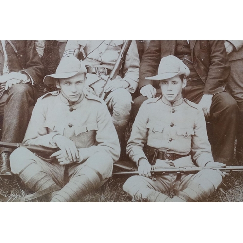 247 - A Framed And Glazed Boer War Era Military Regimental Group Photograph, Measures Approx 49cm x 39cm.