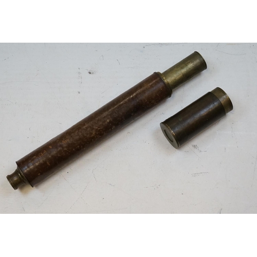 254 - An Antique Possibly 19th Century Military / Naval Two Drawer Brass Telescope, Engraved R. Adie Of Li... 