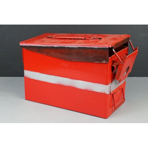 263 - A Vintage Military Ammunition Box, H83 MK.2, Dated 1973, Overpainted Red.