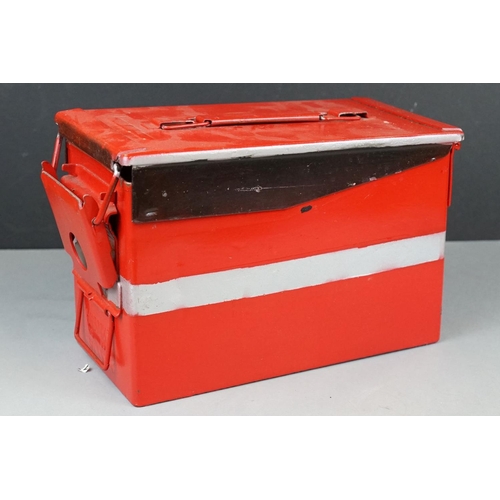 263 - A Vintage Military Ammunition Box, H83 MK.2, Dated 1973, Overpainted Red.