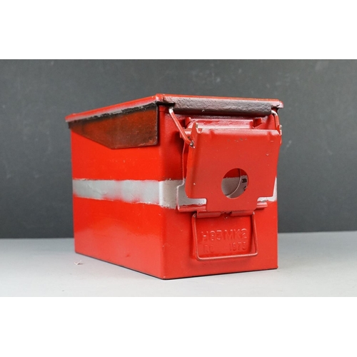 263 - A Vintage Military Ammunition Box, H83 MK.2, Dated 1973, Overpainted Red.