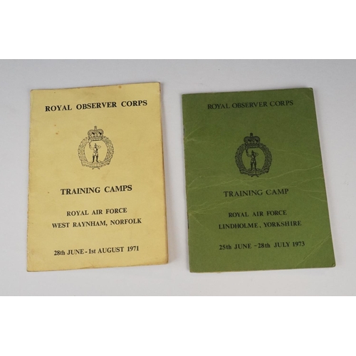 319 - A Collection Of Royal Observer Corps Official Training Manual And Books.