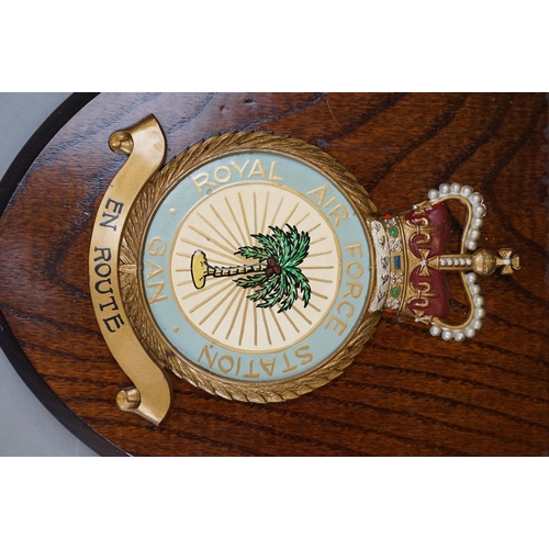 325 - A Collection Of Eight Royal Air Force / RAF Shield Wall Plaques To Include RAF Stanley, RAF Marham, ... 