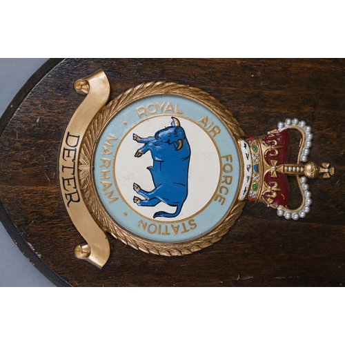 325 - A Collection Of Eight Royal Air Force / RAF Shield Wall Plaques To Include RAF Stanley, RAF Marham, ... 